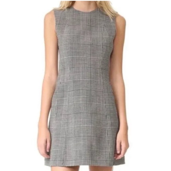 Theory Gray Plaid Mini Dress - Picture 1 of 8